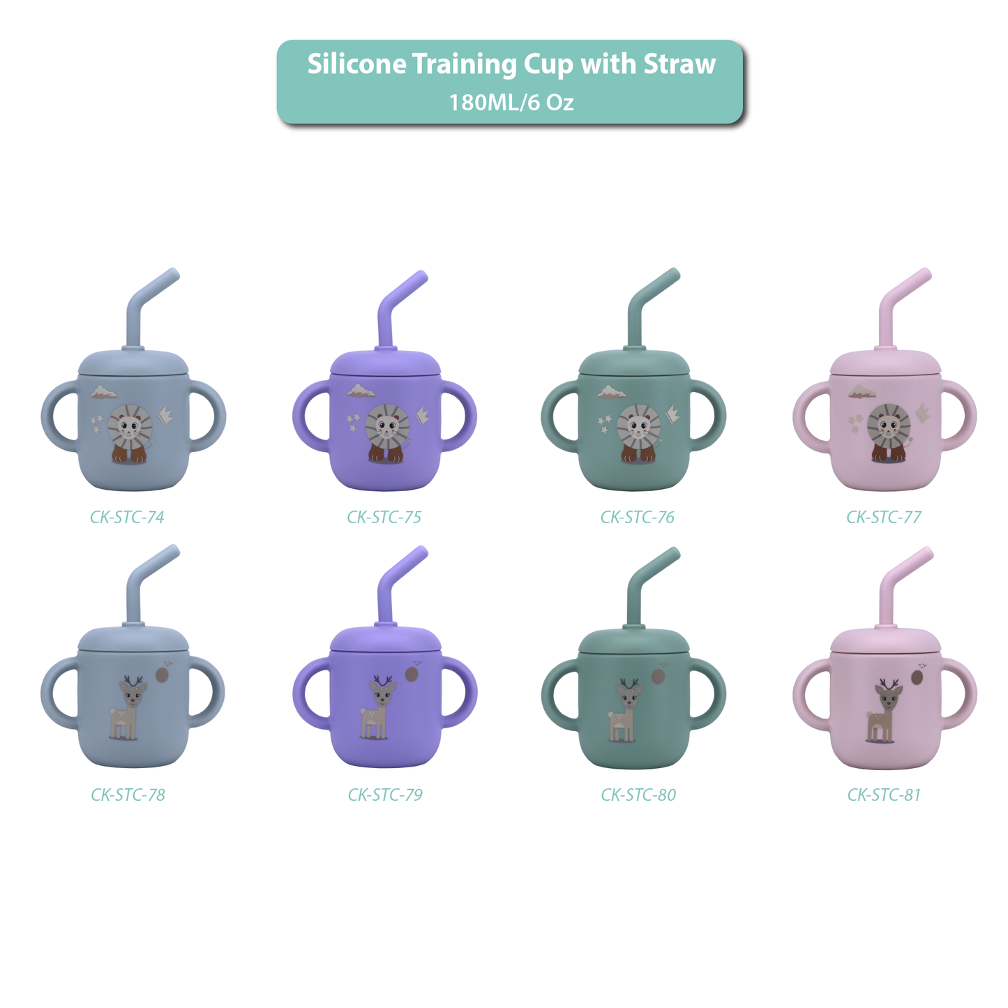 Silicone Training Cup with Straw Purple Lavender -  180ML\6 OZ  - ClevaKingee Friend