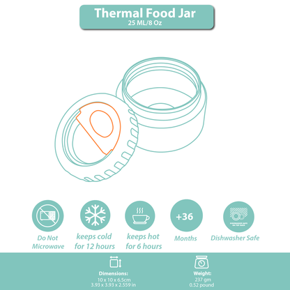 Thermal Food Jar Green  Olive 250ML \8 OZ