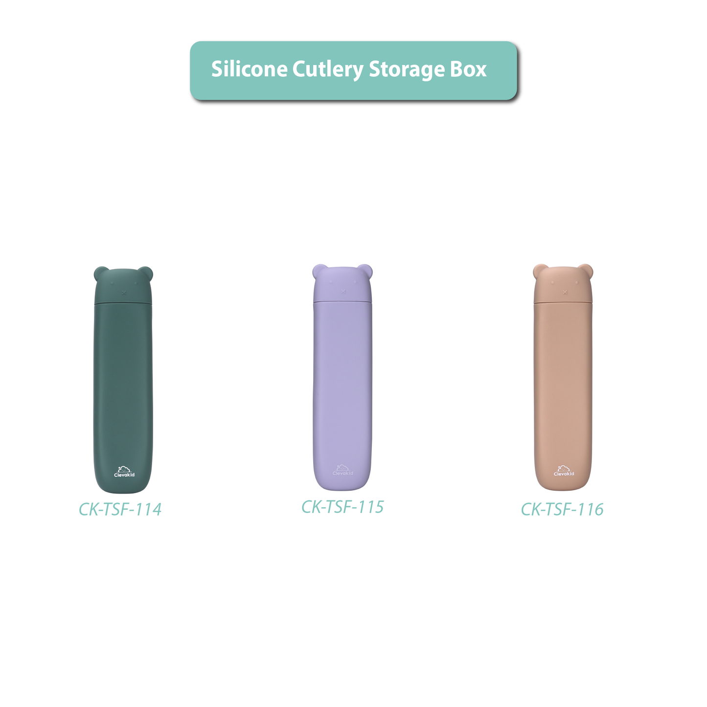 Silicone Cutlery Storage Box - Pink Powder