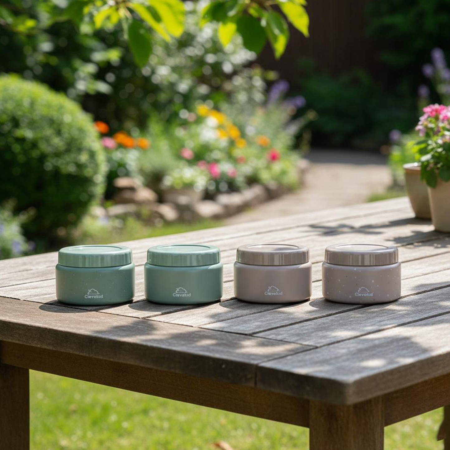 Thermal Food Jar Green  Olive 250ML \8 OZ - stars Design